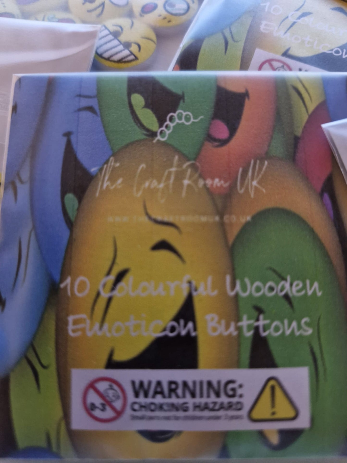 Colourful Wooden Emoticons Buttons