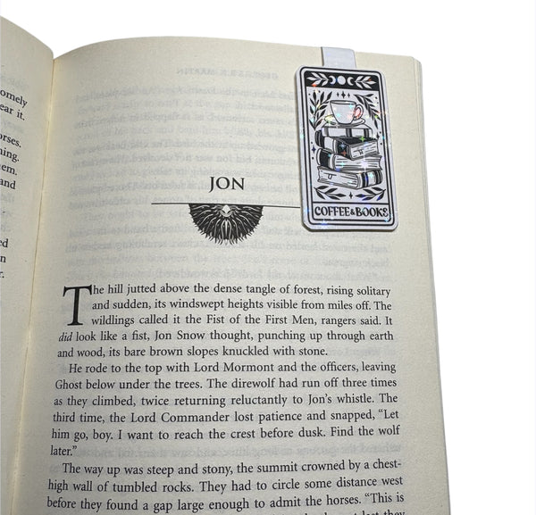 Coffee & Books Tarot Card Magnetic Bookmark - Holographic