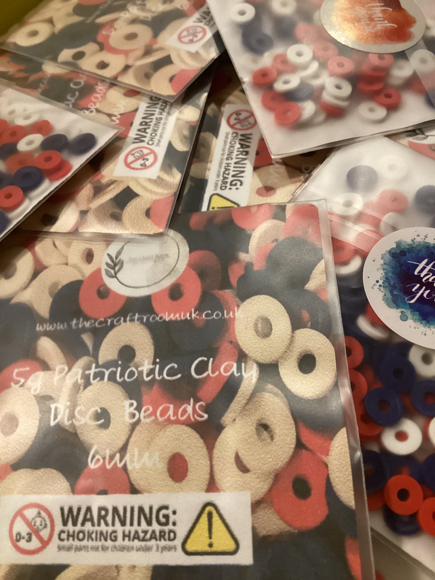 Patriotic Clay Disc Beads