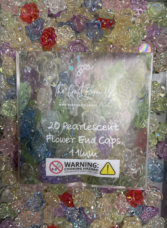 Pearlescent Flower End Caps