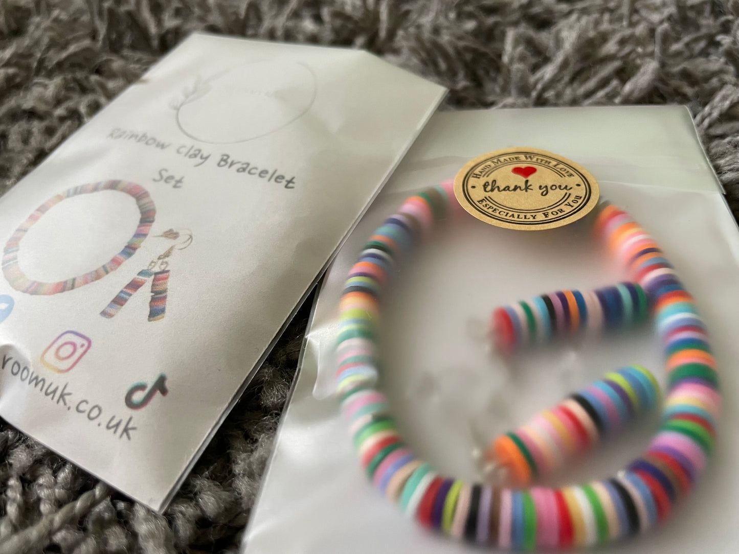 Boho Rainbow Clay jewellery Set