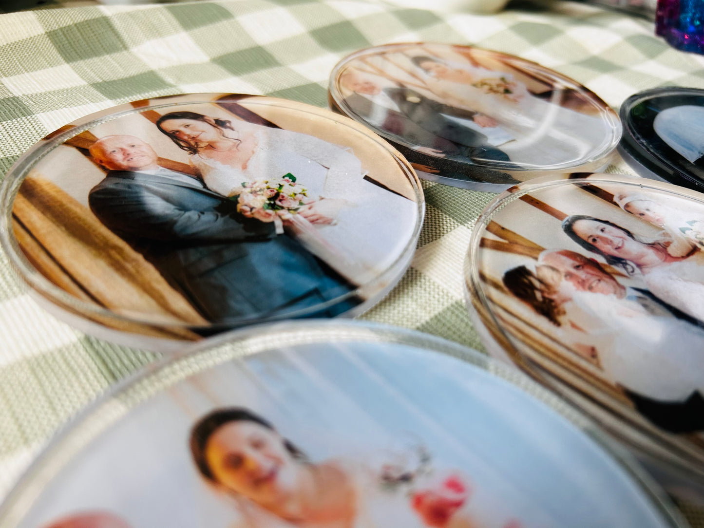 Personalised Photo Resin Wedding Keepsake Coasters