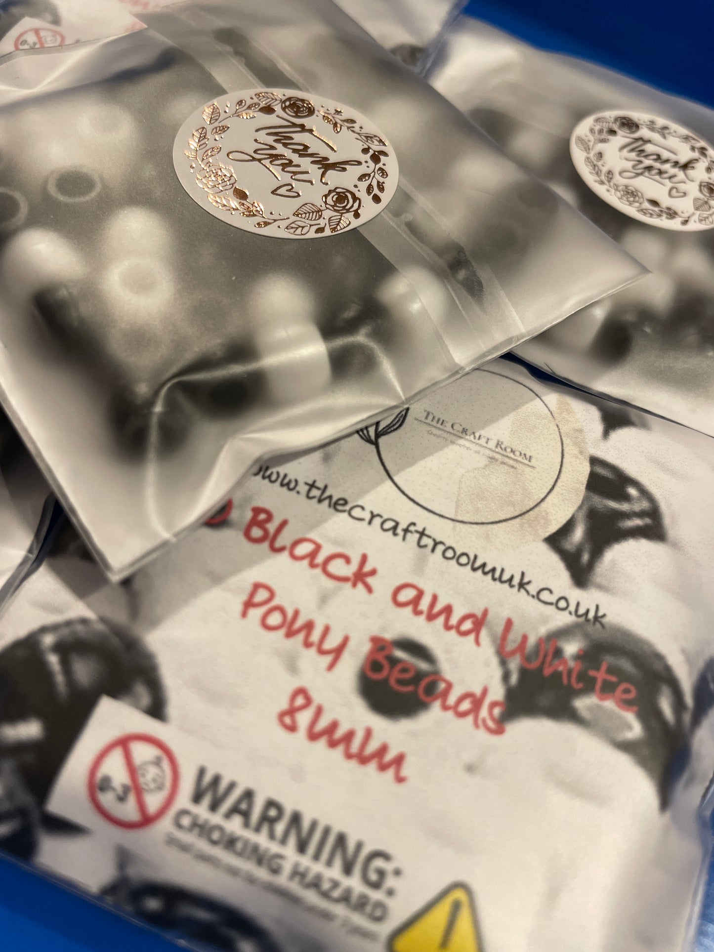 Black and White Pony Beads