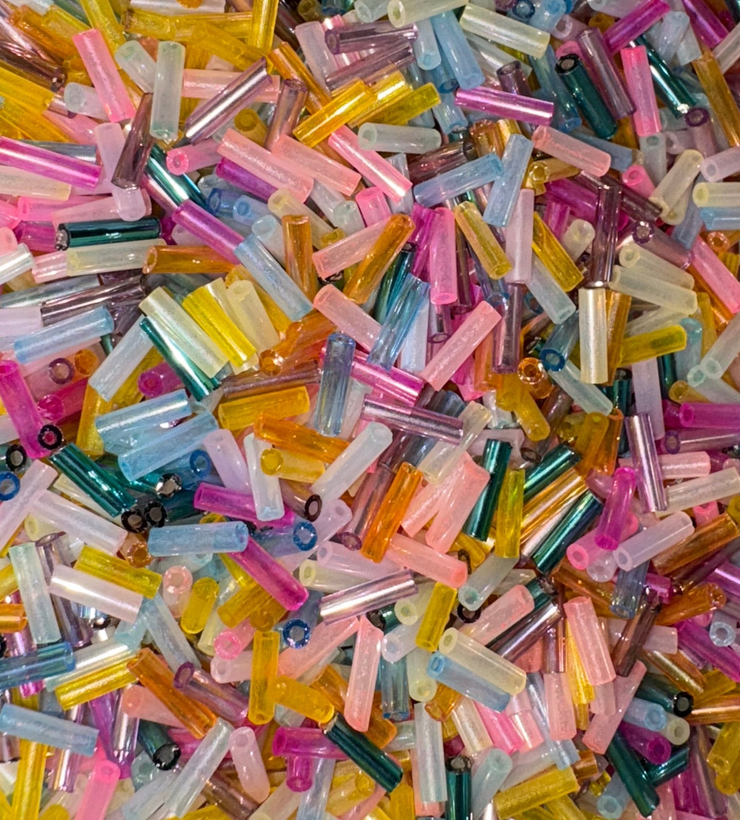 Assorted Colourful Bugle Beads