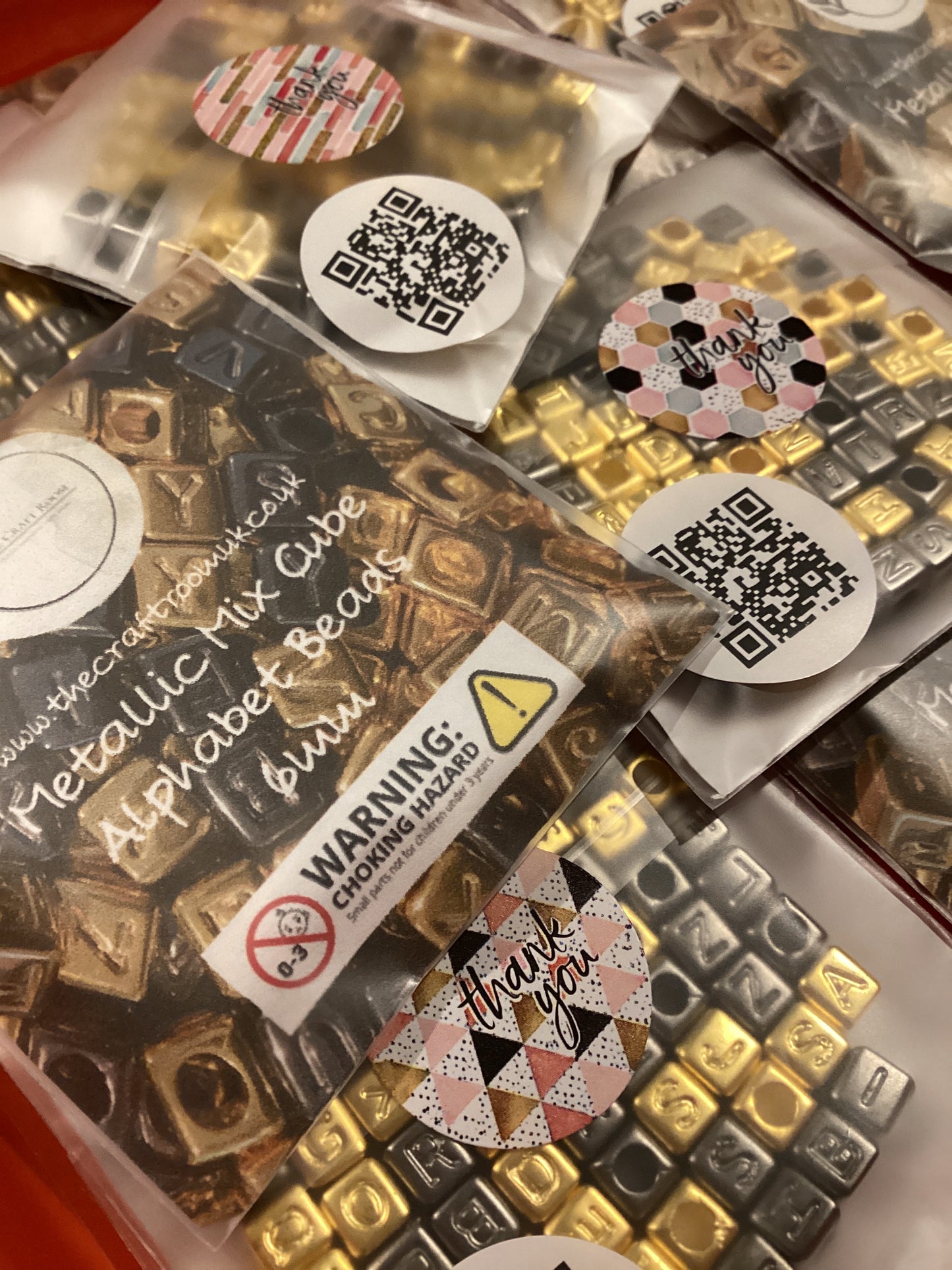 Metallic Mix Cube Alphabet Beads - The Craft Room UK