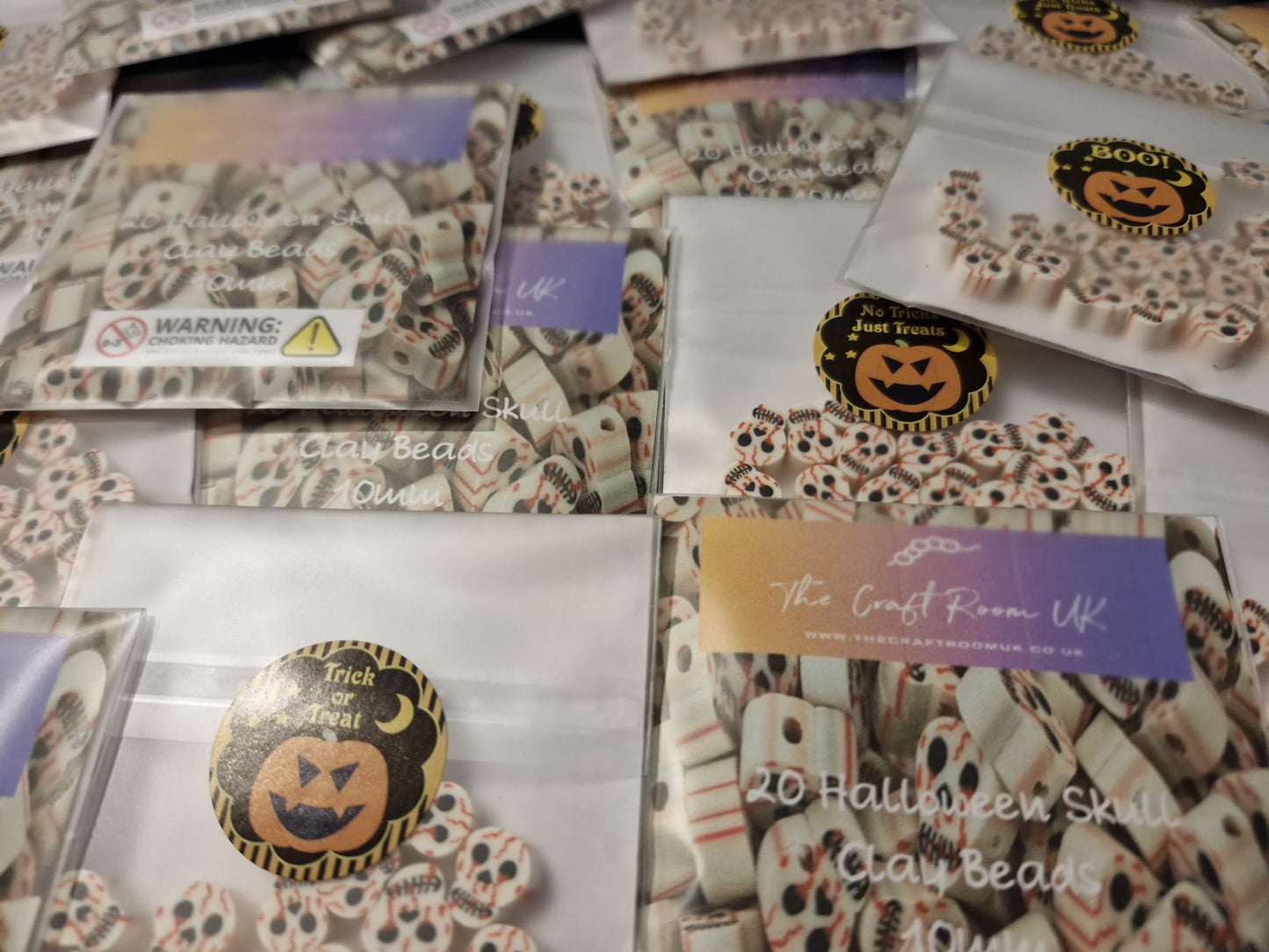 Halloween Skull Clay Beads
