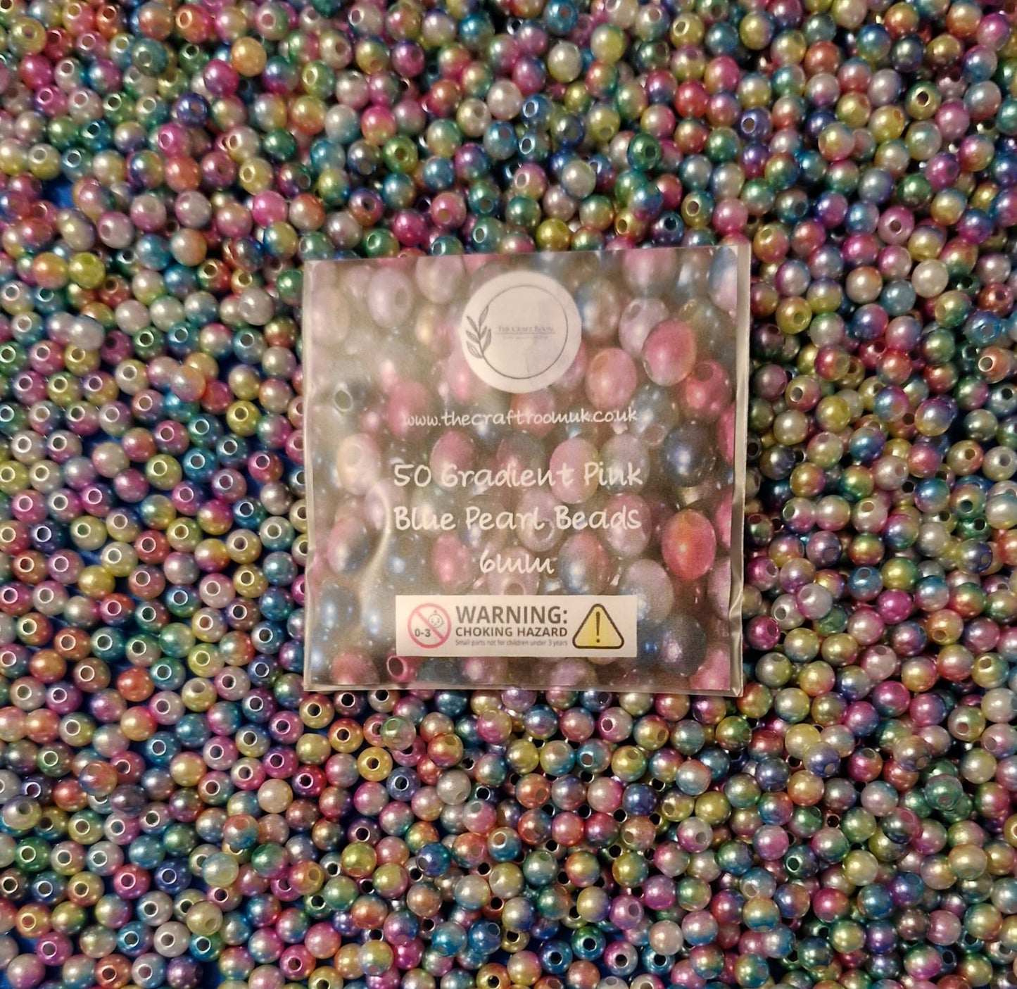 Gradient Pink and Blue Pearl Beads