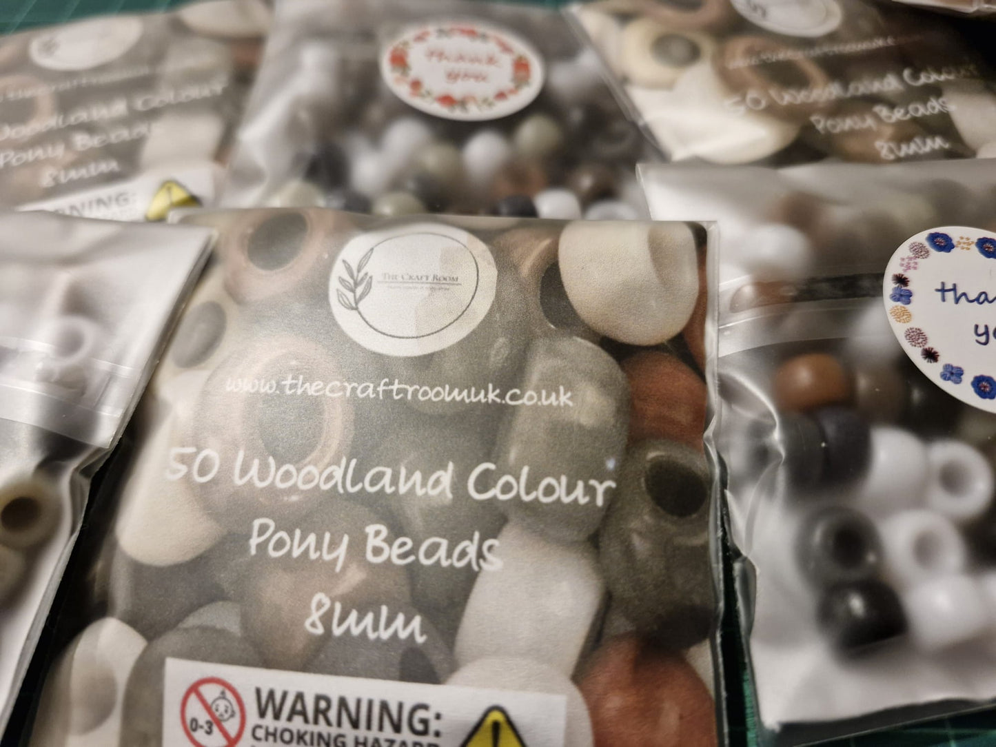 Woodland Coloured Pony Beads