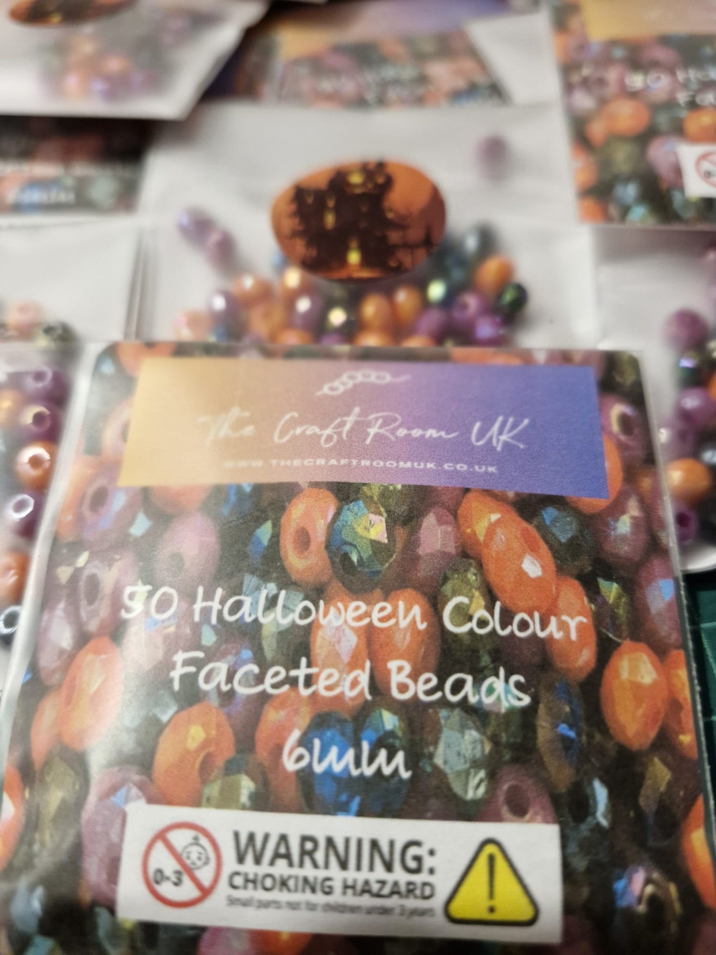 Halloween Coloured Faceted Beads