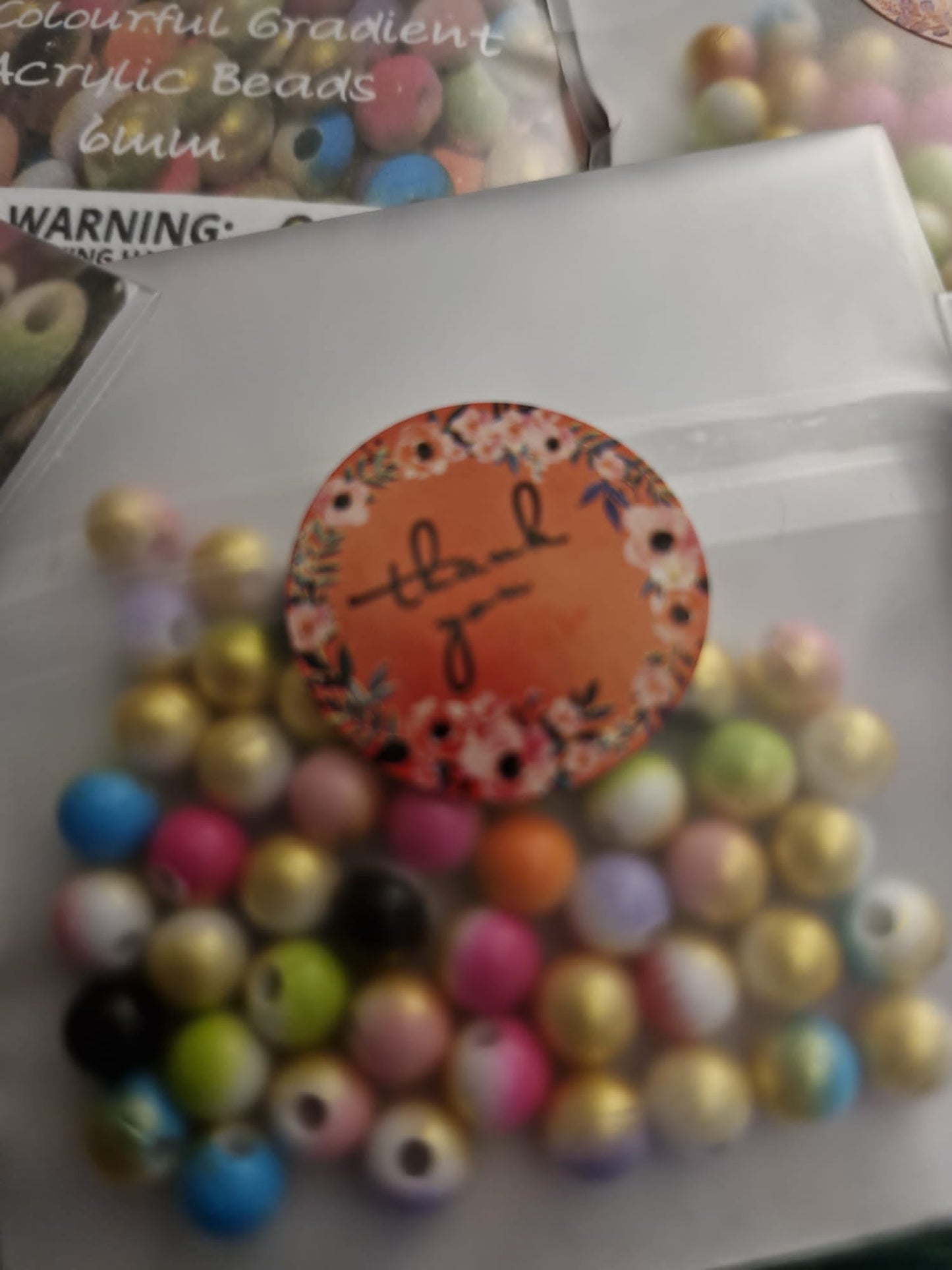 Colourful Gradient Acrylic Beads