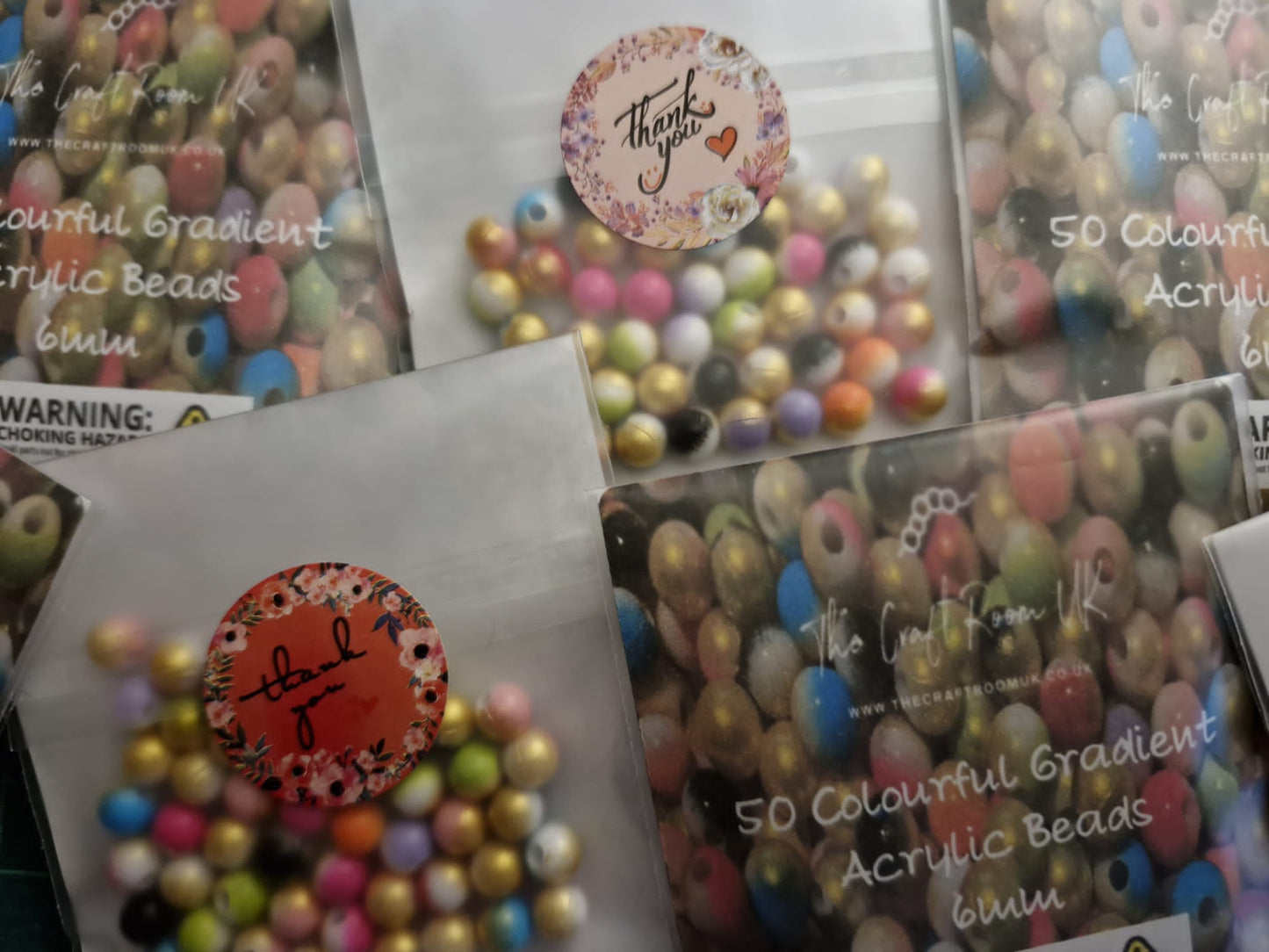 Colourful Gradient Acrylic Beads
