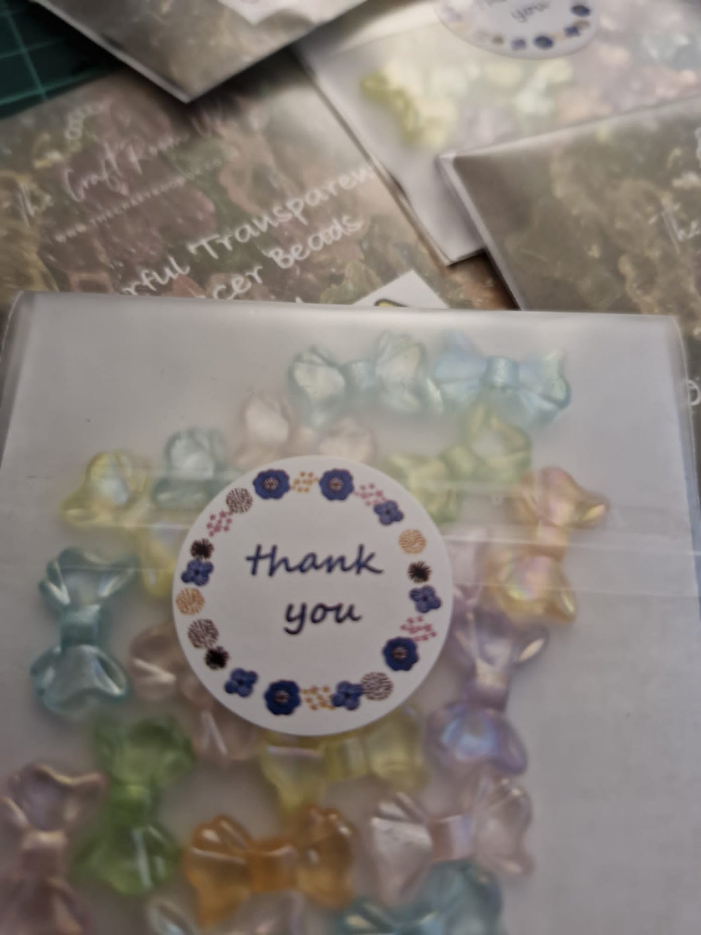 Colourful Transparent Bow Spacer Beads