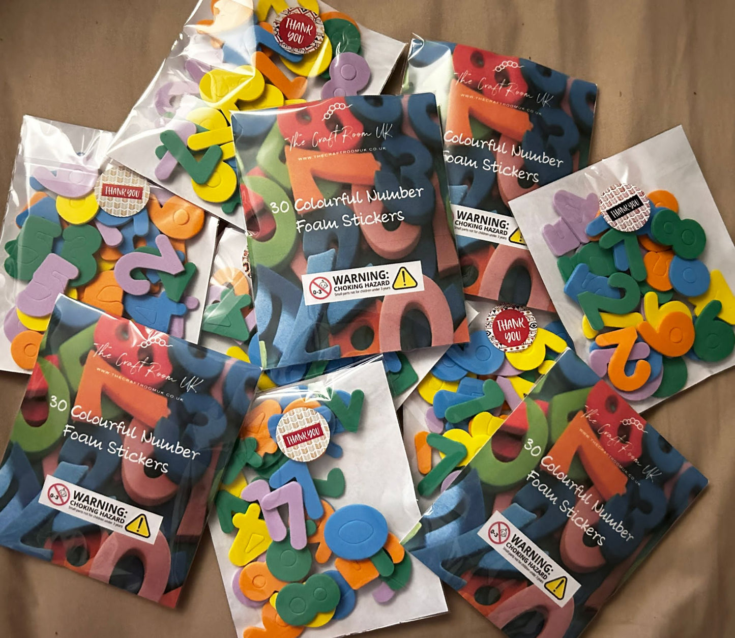 Colourful Number Foam Stickers