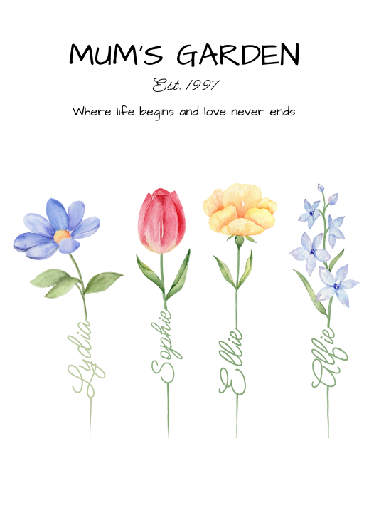 Personalised Family Garden Frame