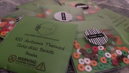 Autumn Themed Clay Disc Beads - The Craft Room UK