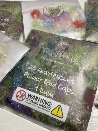 Pearlescent Flower End Caps