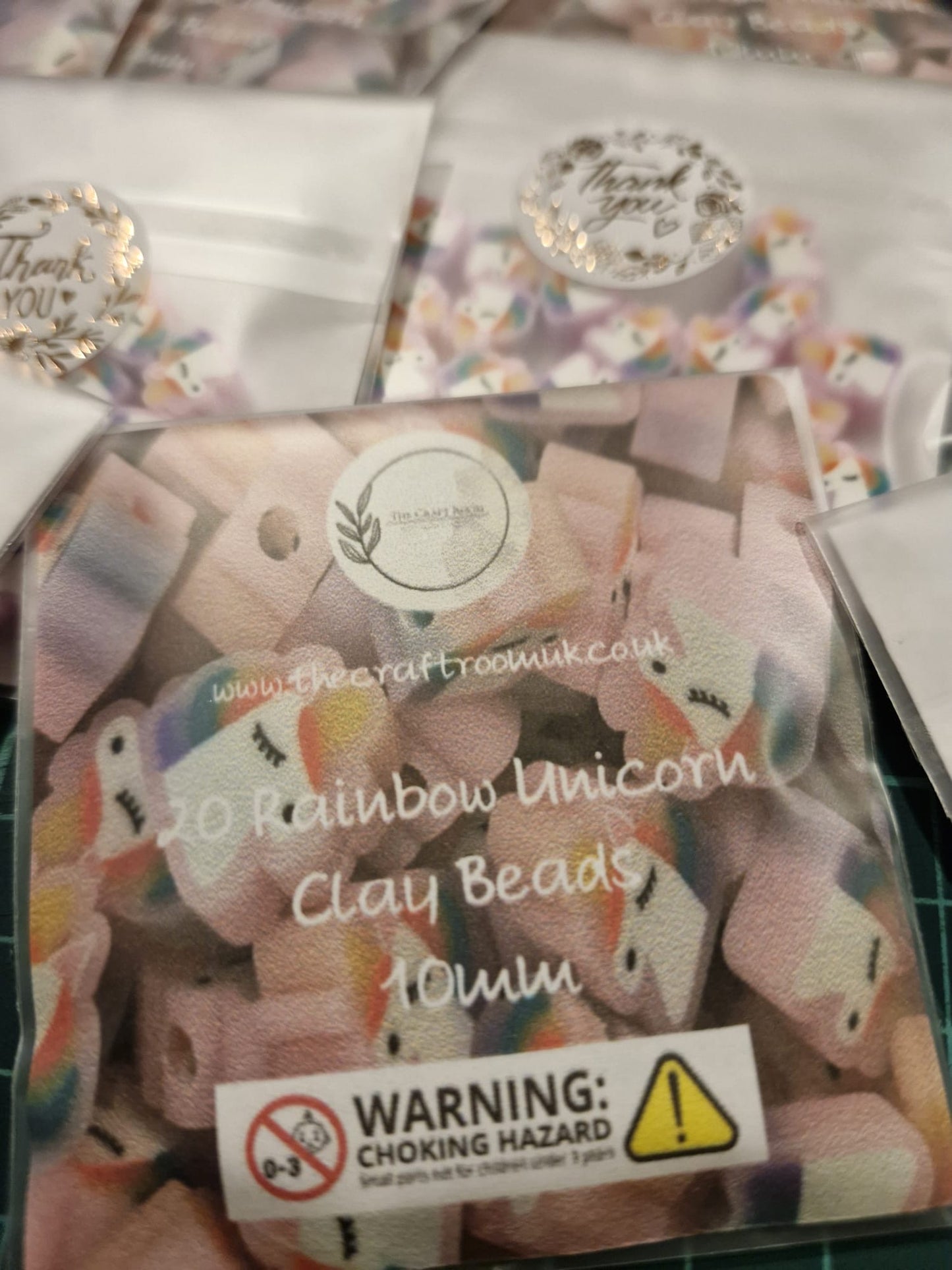 Rainbow Unicorn Clay Beads - The Craft Room UK