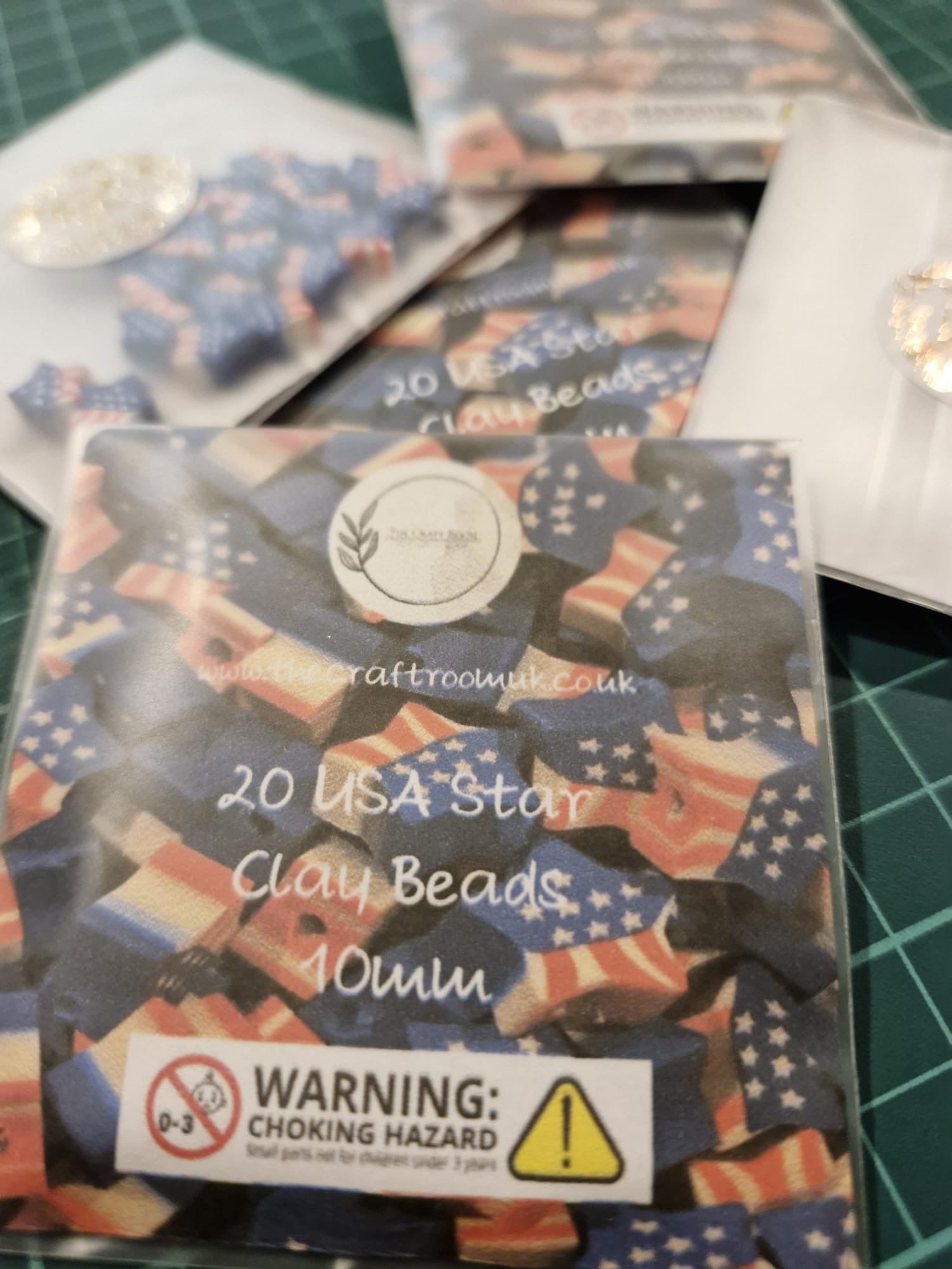 USA Star Clay Beads - The Craft Room UK