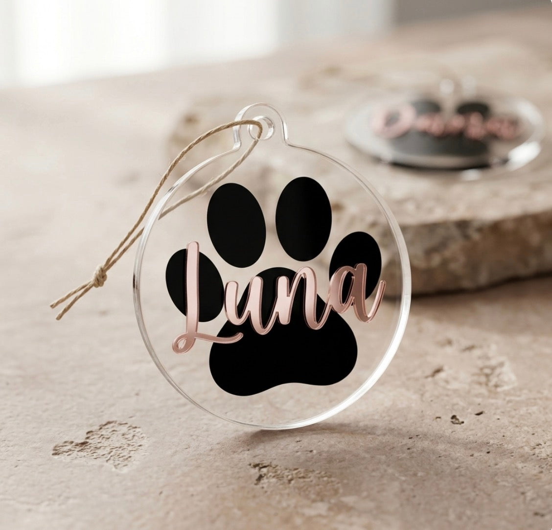 Personalised Paw Print Christmas Decorations