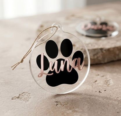 Personalised Paw Print Christmas Decorations