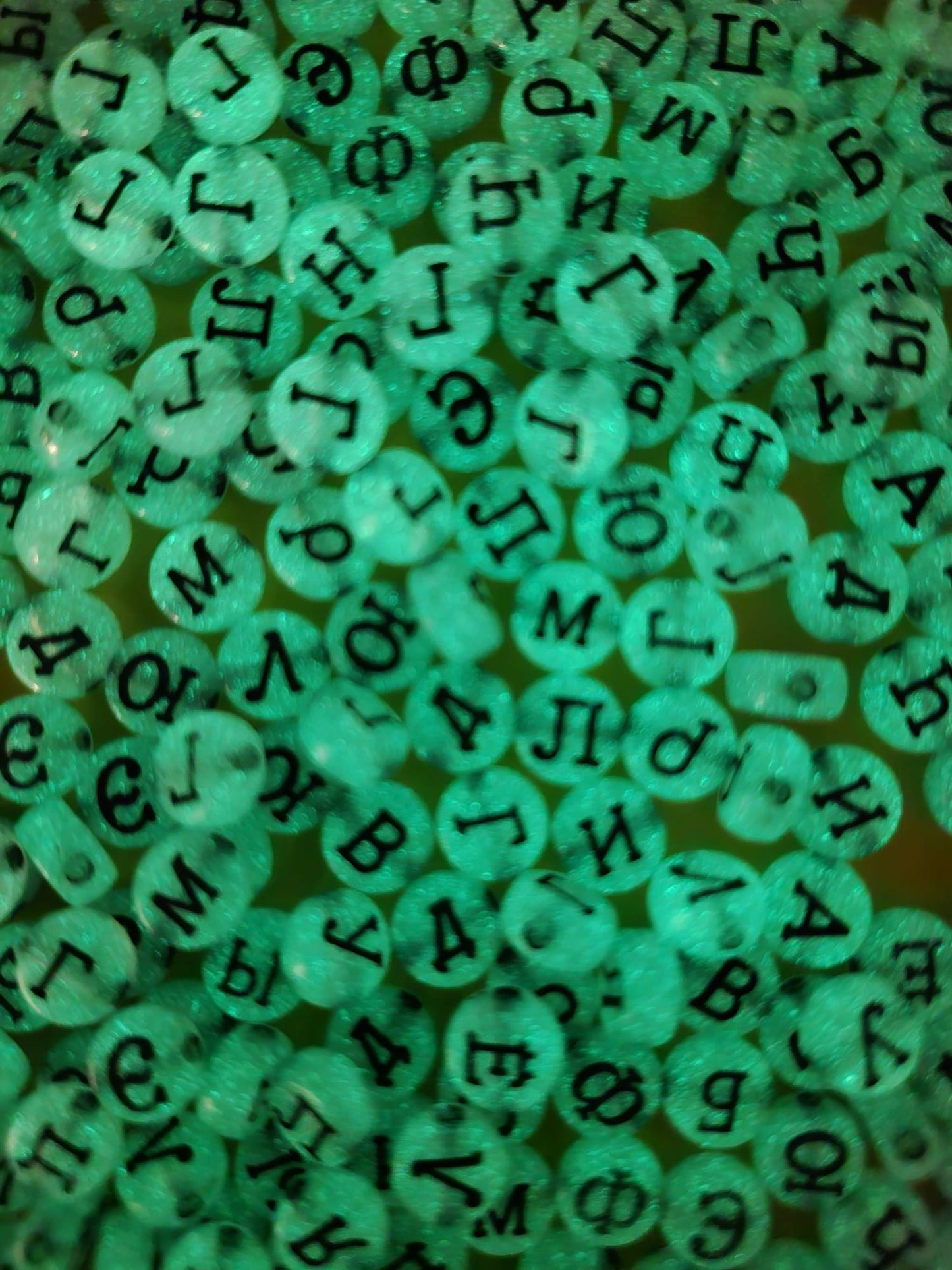 Glow in the Dark Russian Alphabet Beads - The Craft Room UK