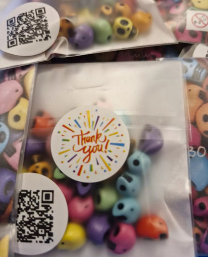 Colourful Halloween Skull Beads
