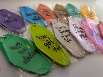 Hotel Style Motivational Keyring