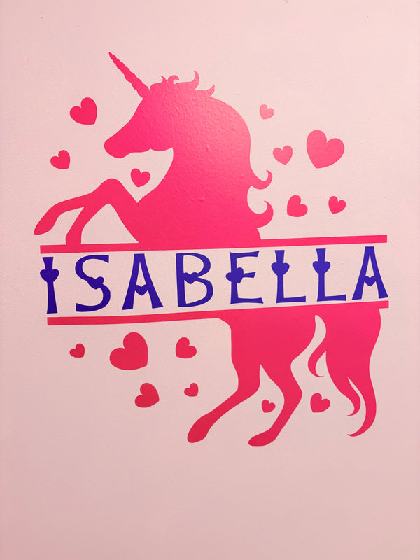 Personalised Unicorn Bedroom Wall Vinyl