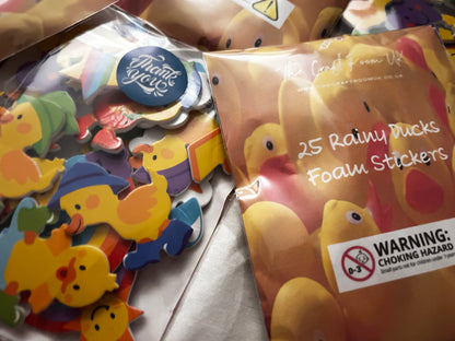 Rainy Day Duckies Foam Stickers