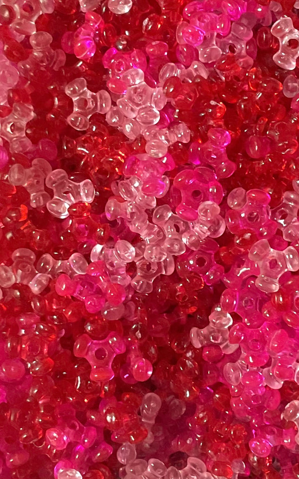 Transparent Valentines Tri-Beads