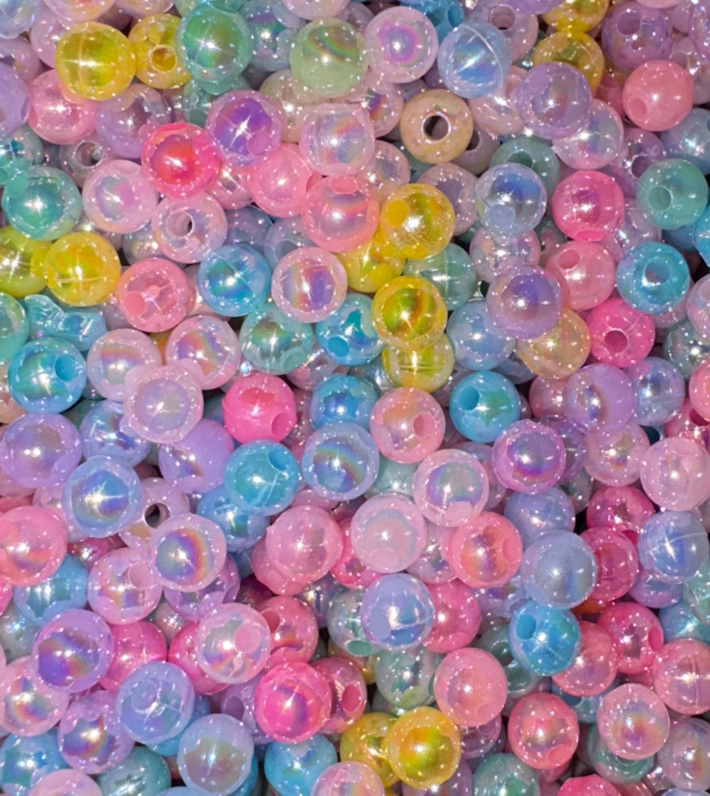 Pastel Pearlised Round Beads