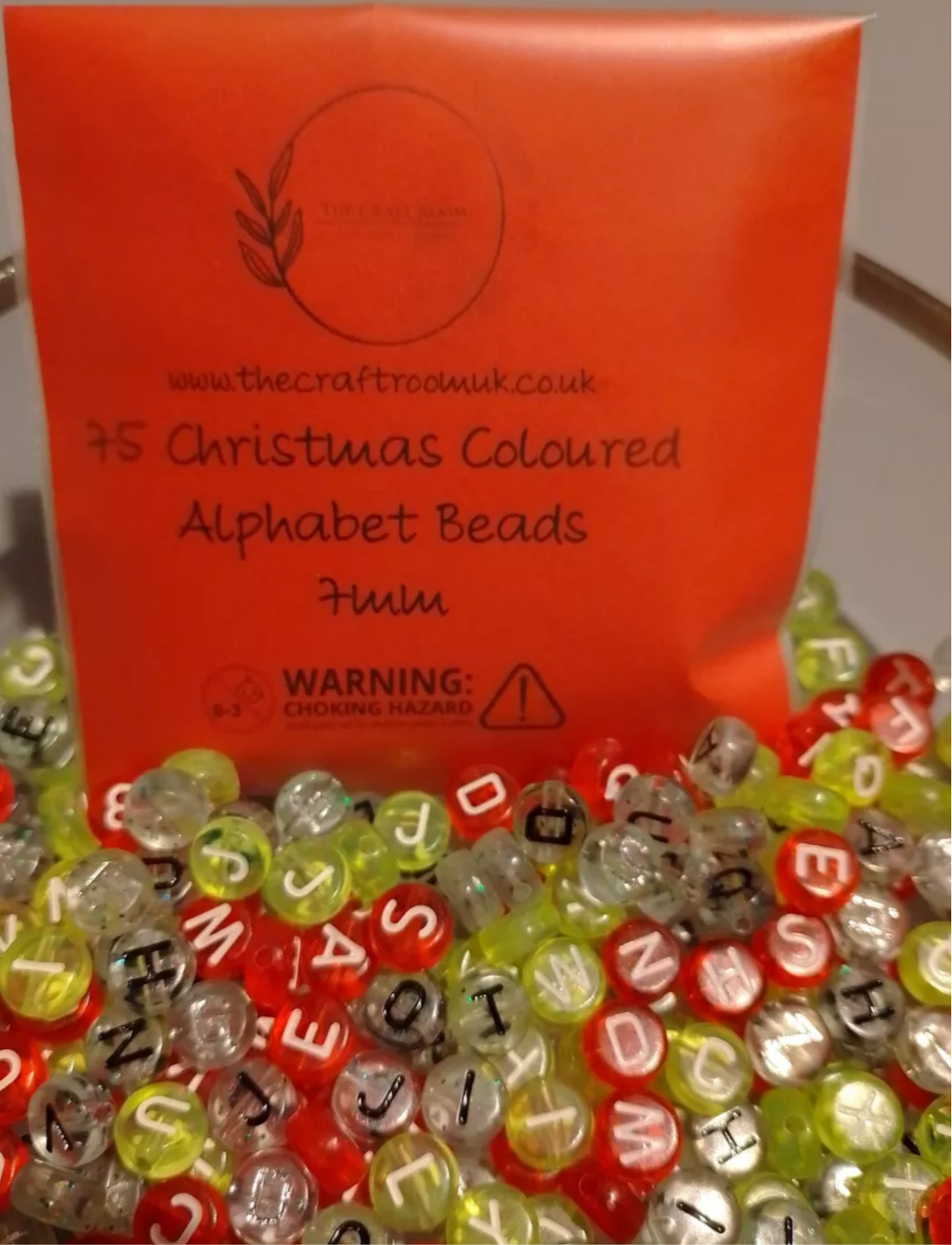 Christmas Coloured Alphabet Beads