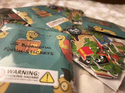 Bookworm Foam stickers