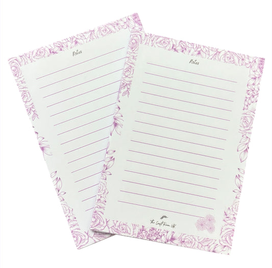 Mini Notepad - Purple Roses