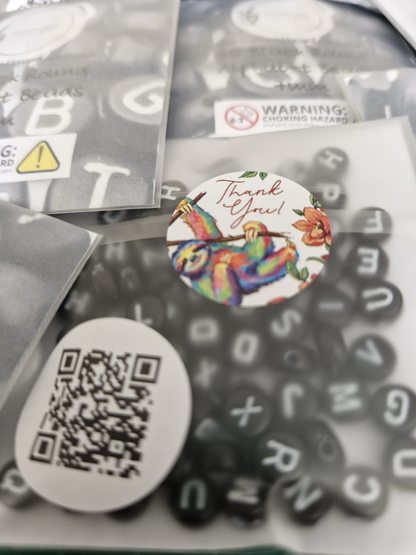 Black Round Alphabet Beads - The Craft Room UK