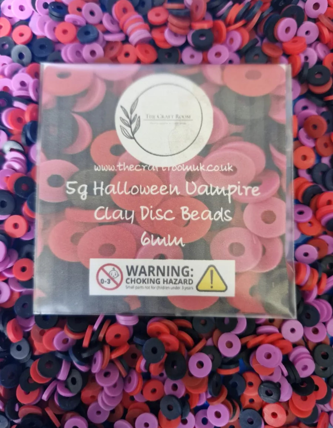 Halloween Vampire Clay Disc Beads