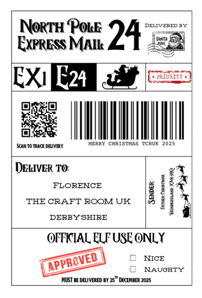 North Pole Express Mail Labels - 5 Pack