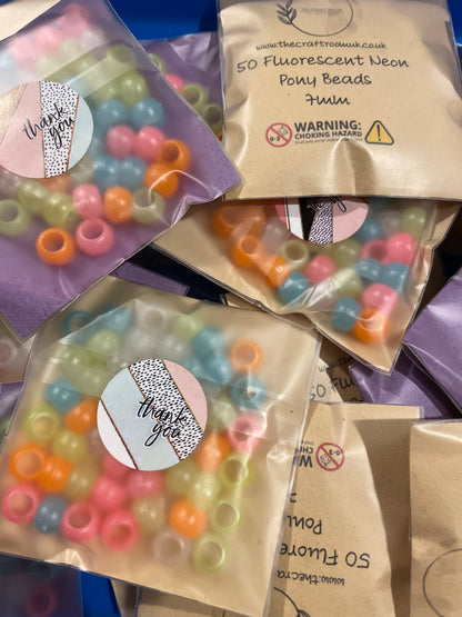 Fluorescent Neon Pony Beads