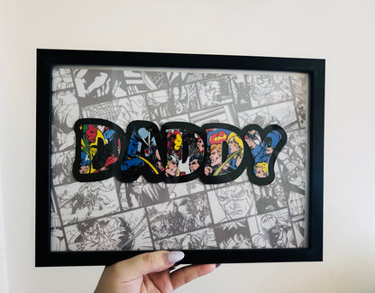 Personalised Superhero Name Art A4 Frame
