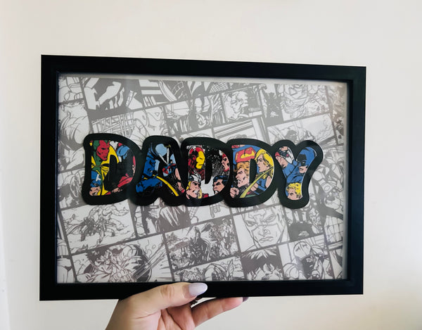 Personalised Superhero Name Art A4 Frame