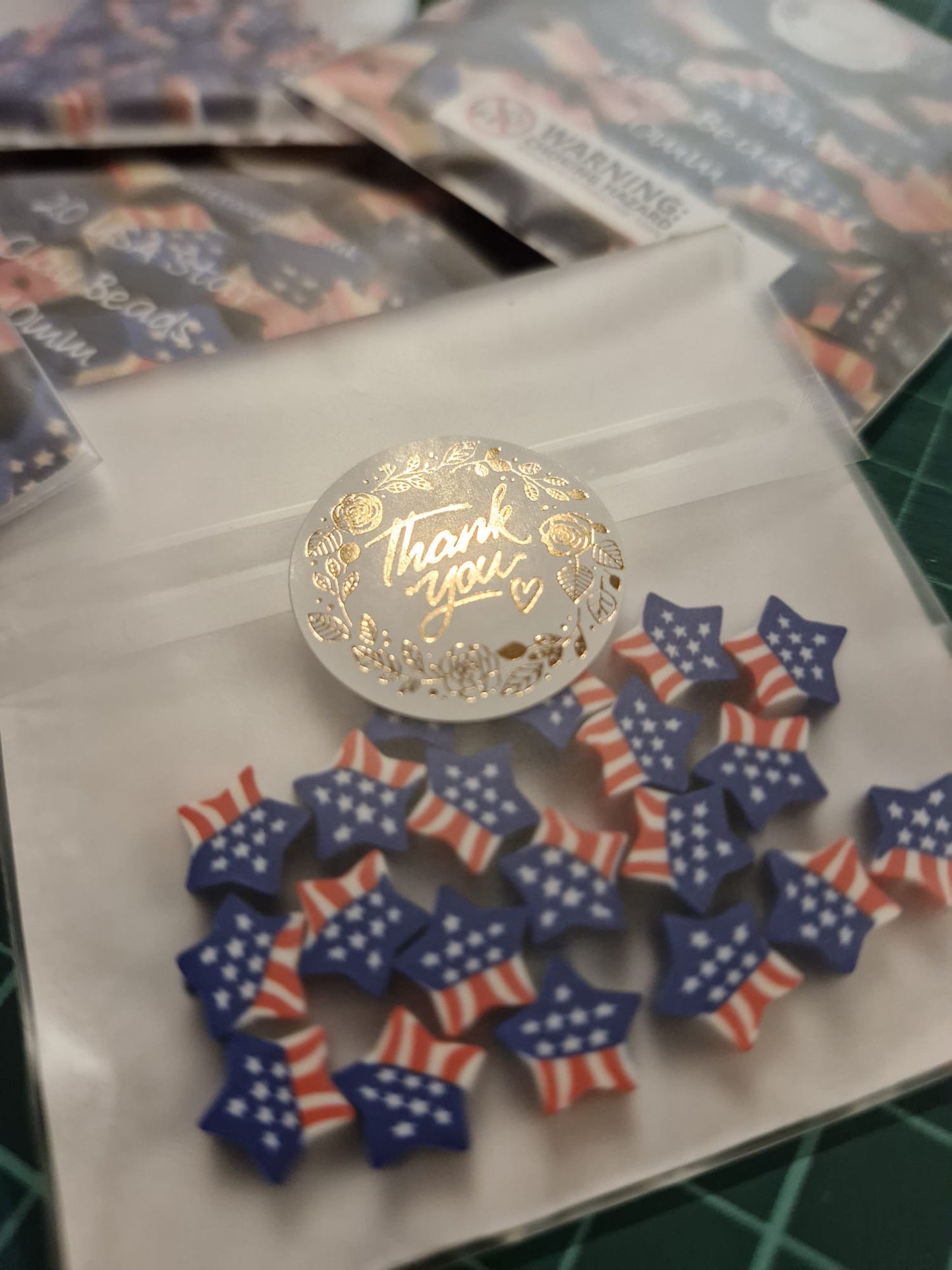 USA Star Clay Beads - The Craft Room UK