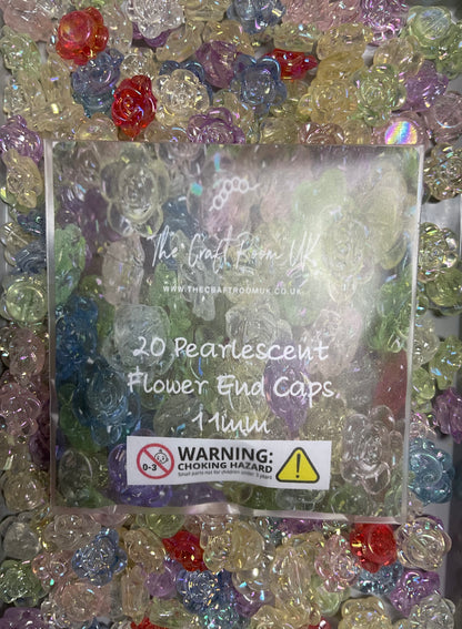 Pearlescent Flower End Caps