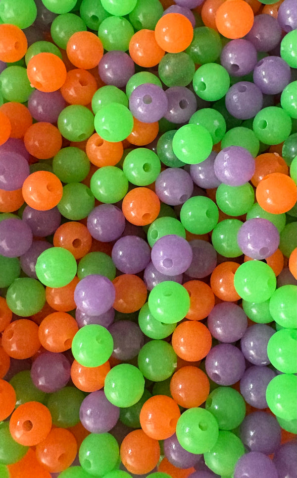 Glow In The Dark Round Halloween Beads