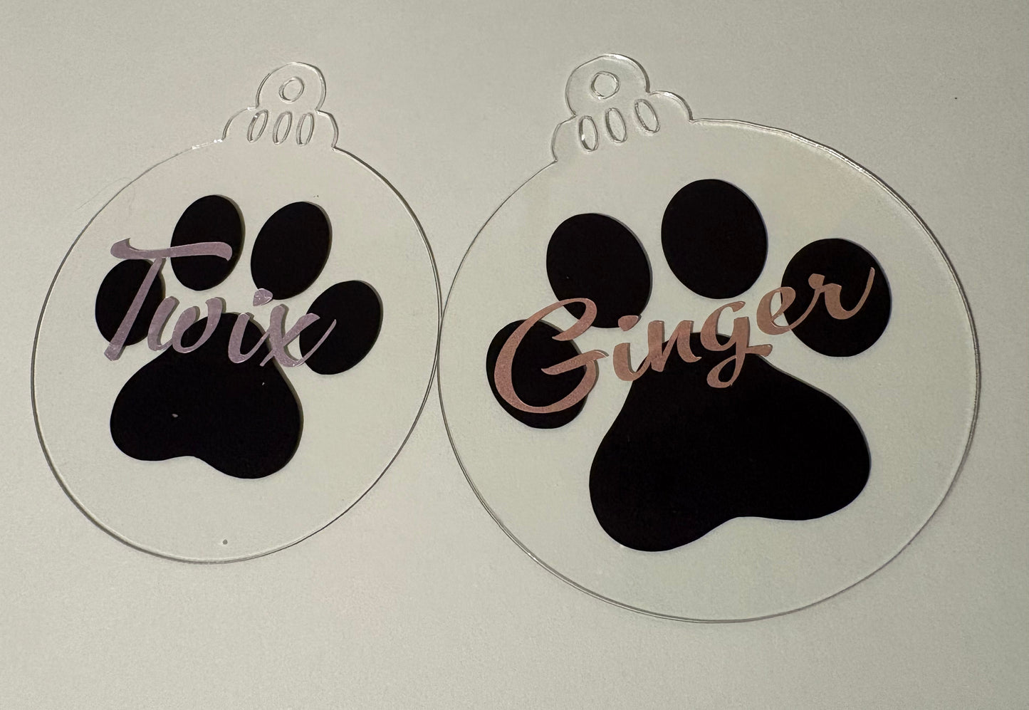 Personalised Paw Print Christmas Decorations