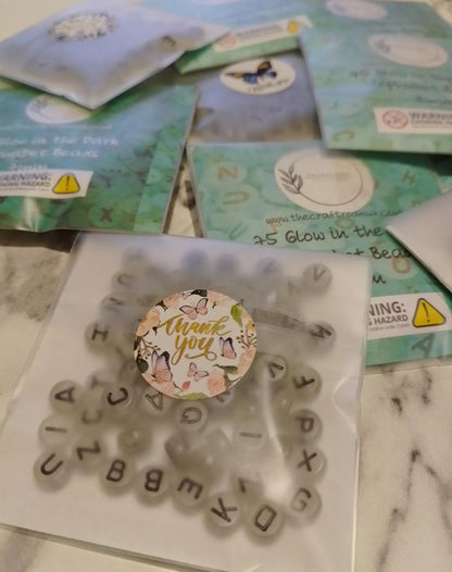 Glow in the Dark Alphabet Beads - The Craft Room UK