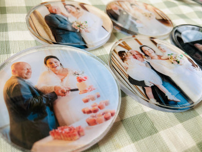 Personalised Photo Resin Wedding Keepsake Coasters