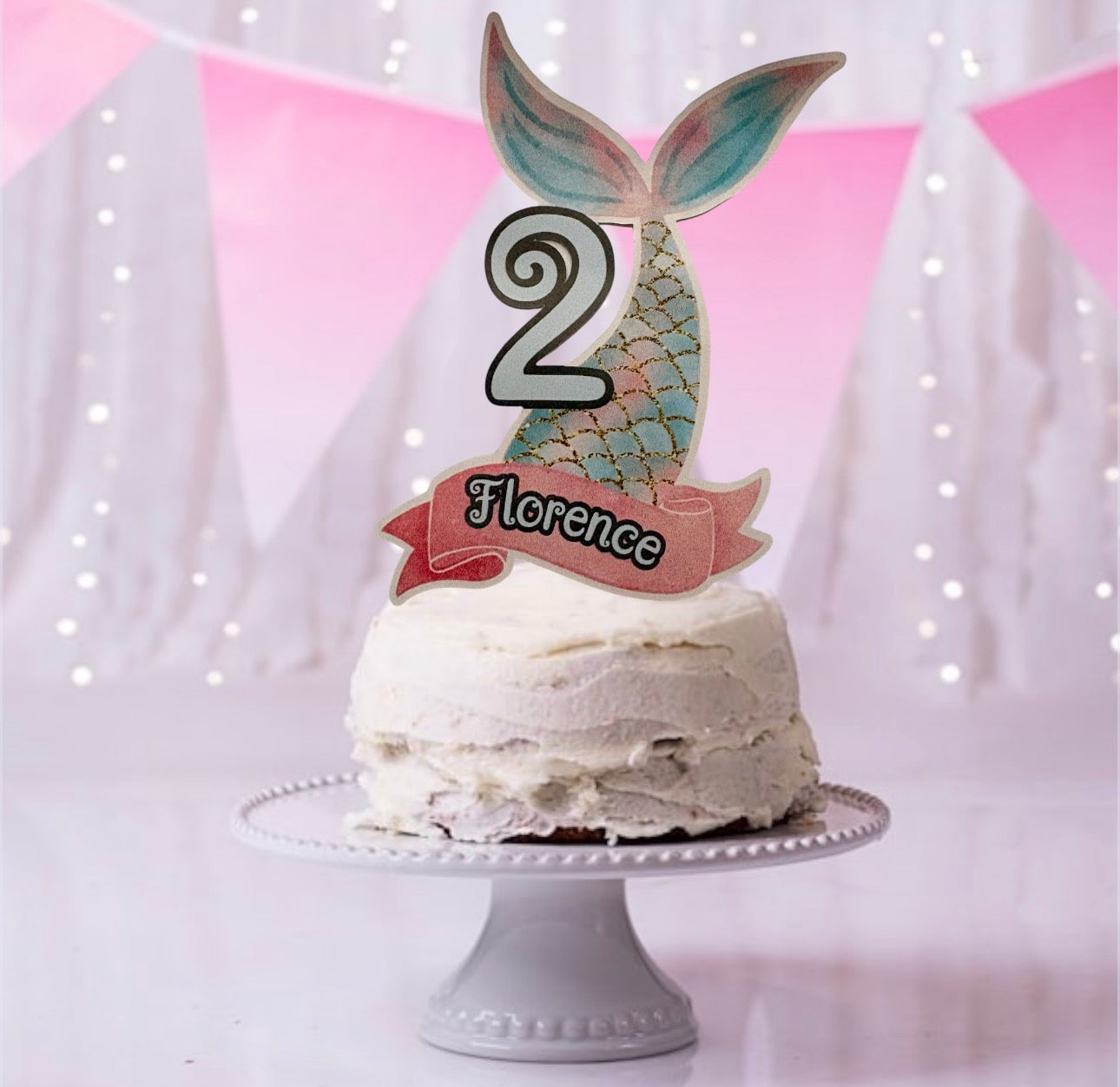 Personalised Mermaid Tail Cake Topper