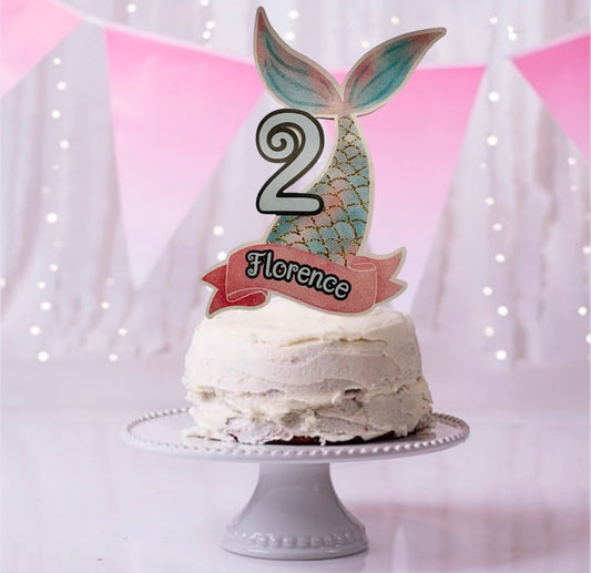 Personalised Mermaid Tail Cake Topper