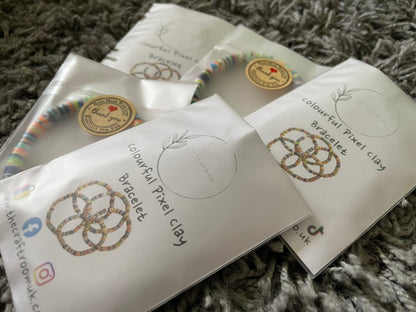 Colourful Pixel Clay Bracelet