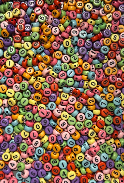 Dark Candy Coloured Number Beads